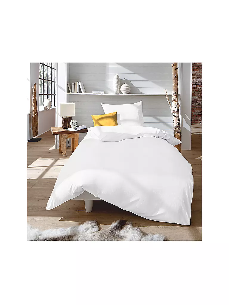 FLEURESSE | Juego de cama de punto interlock 70x90cm/140x200cm Blanco | Blanco