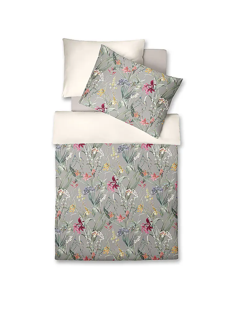 FLEURESSE | Juego de cama de punto Jersey 70x90cm/140x200cm DIAMOND Silver | Gris