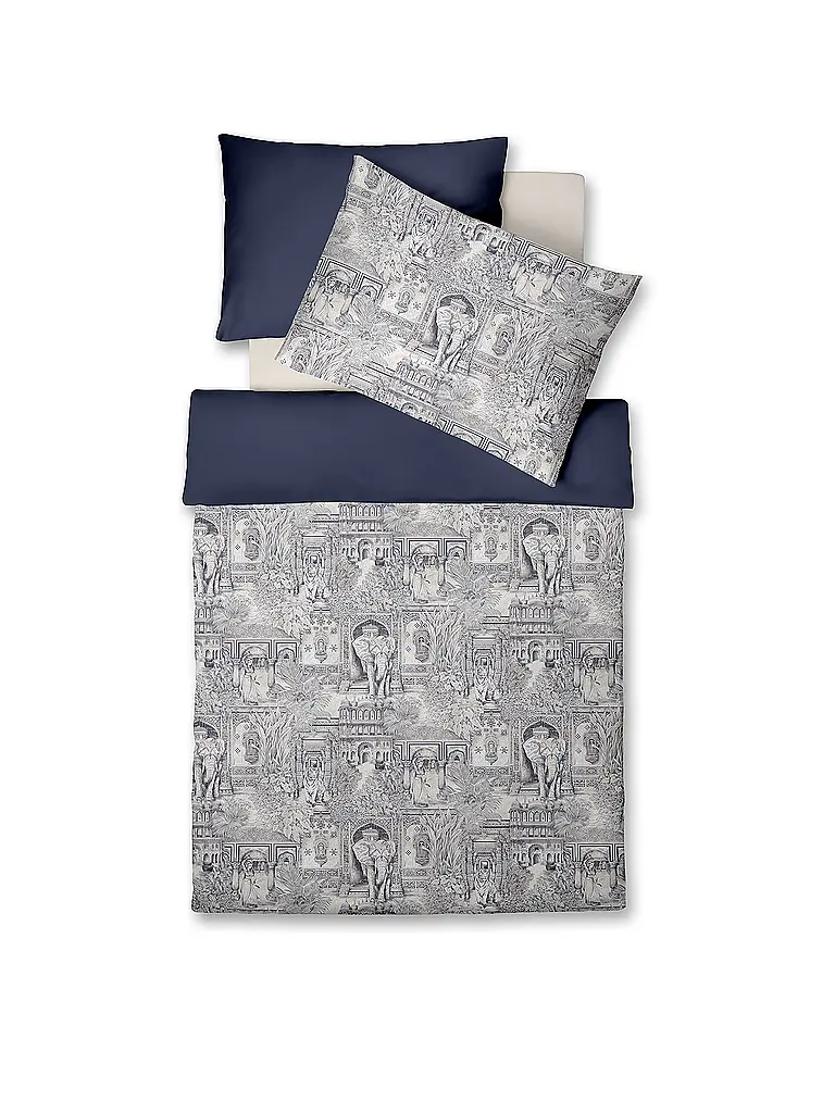 FLEURESSE | Juego de cama de satén 70x90cm/140x200cm BED ART Indigo | Azul oscuro