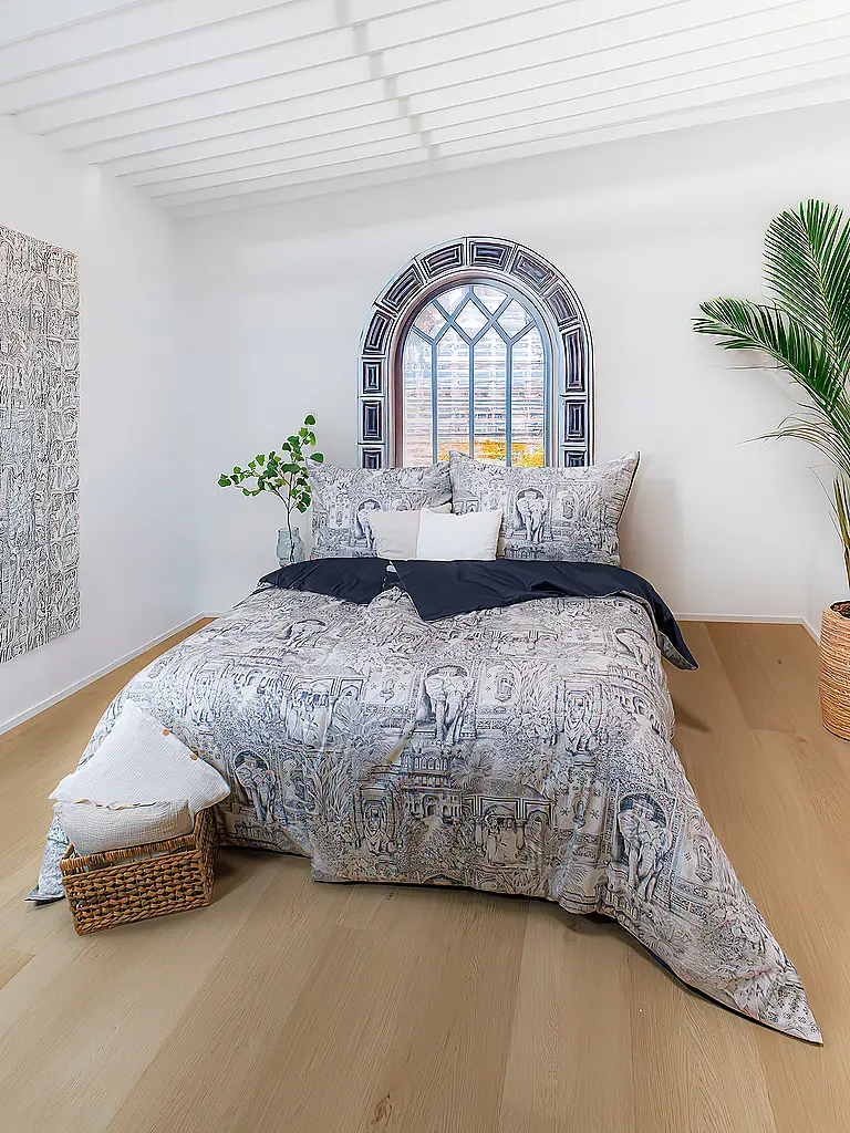 FLEURESSE | Juego de cama de satén 70x90cm/140x200cm BED ART Indigo | Azul oscuro