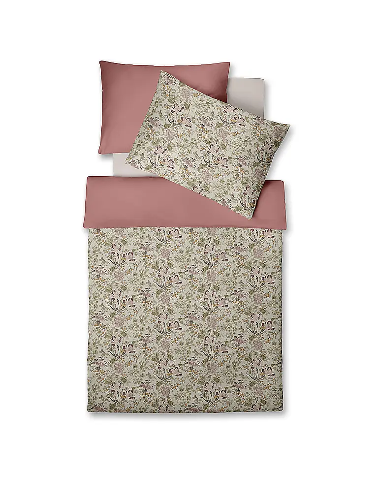 FLEURESSE | Juego de cama de satén 70x90cm/140x200cm MODERN GARDEN B Misty Rose | Baya
