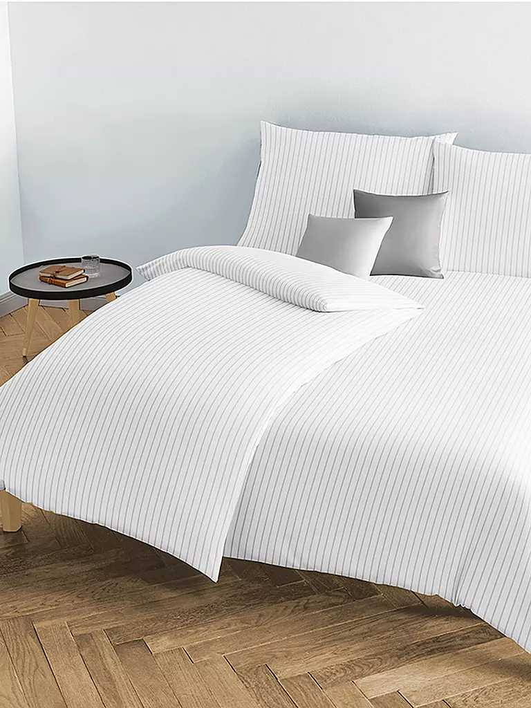 FLEURESSE | Ropa de cama de damasco Melk 2x 70x90cm / 200x200cm Blanco | Blanco