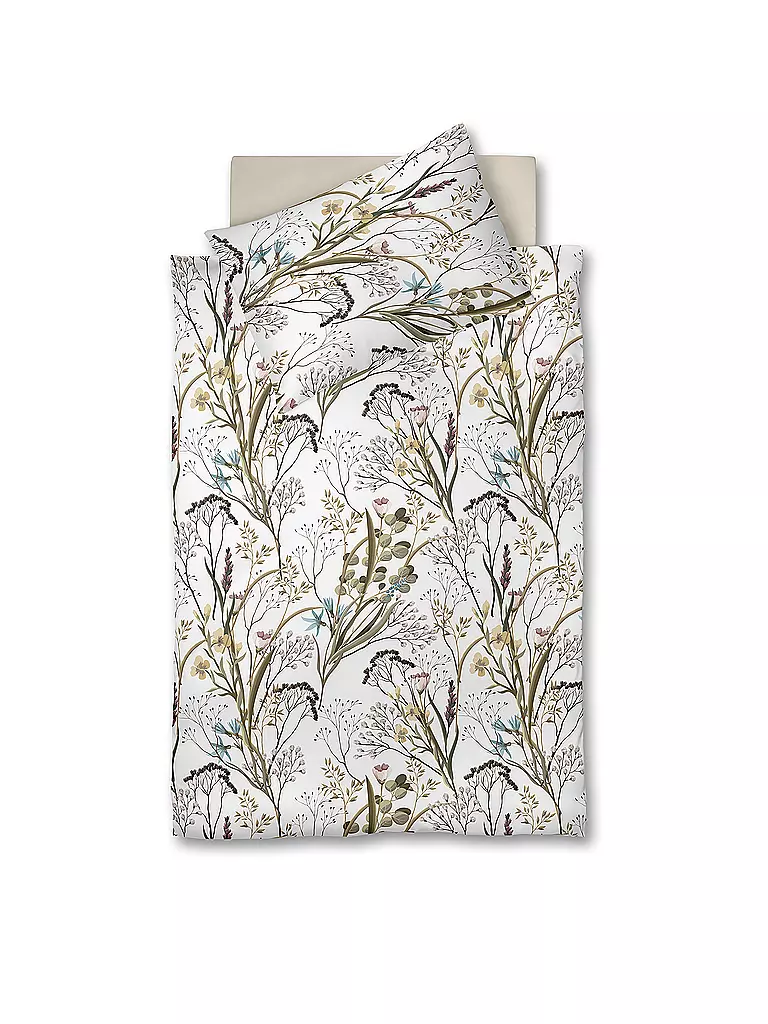 FLEURESSE | Ropa de cama de franela VELVET 70x90cm/140x200cm Kl Blümchen | Blanco