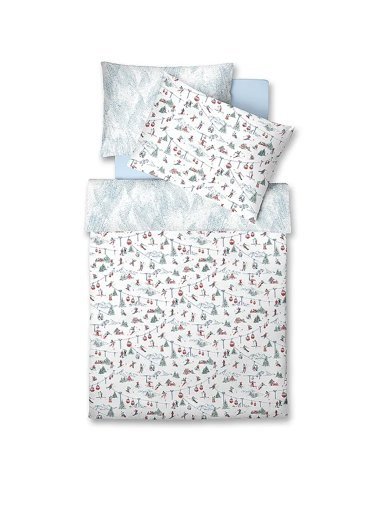 FLEURESSE | Ropa de cama de satén 70x90cm/140x200cm BED ART WINTERSPEZIAL Snow White | Crema