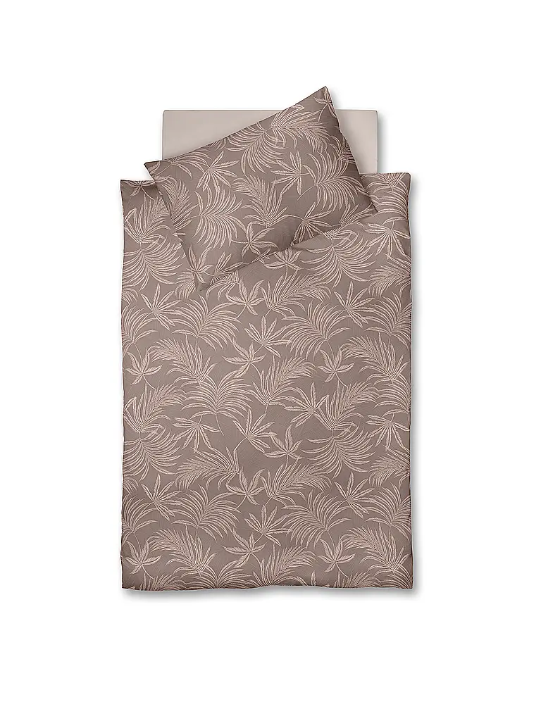 FLEURESSE | Ropa de cama de satén 70x90cm/140x200cm MODERN GARDEN B Moka | Marrón