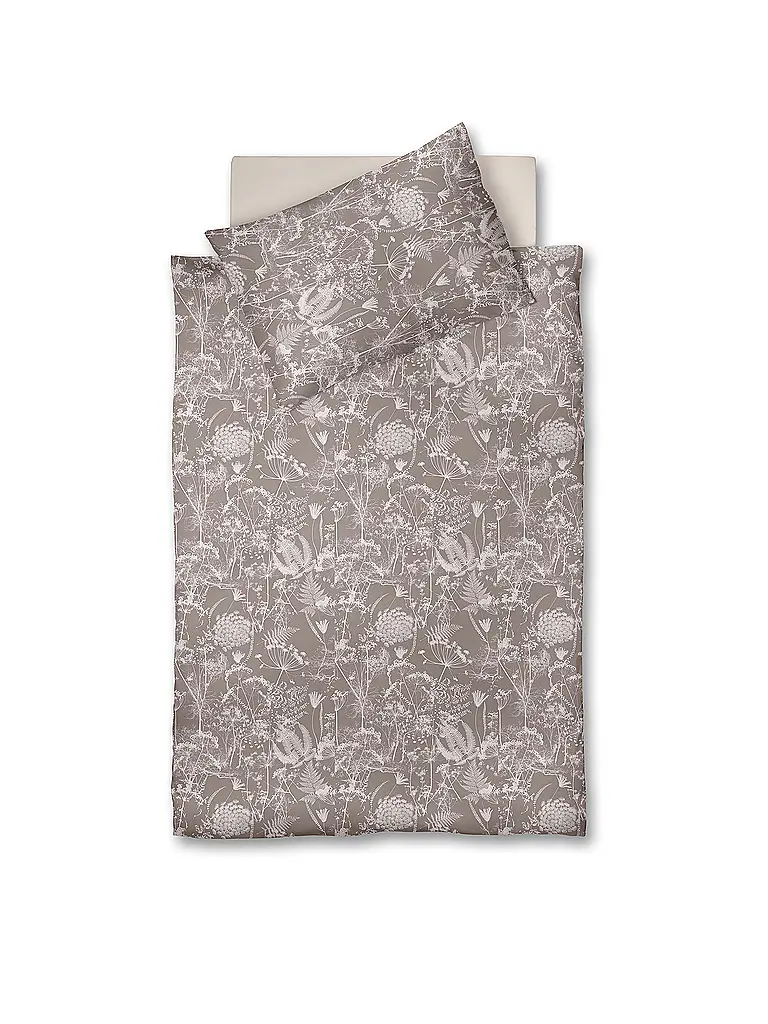 FLEURESSE | Ropa de cama de satén 70x90cm/140x200cm MODERN GARDEN B Taupe | Rosa