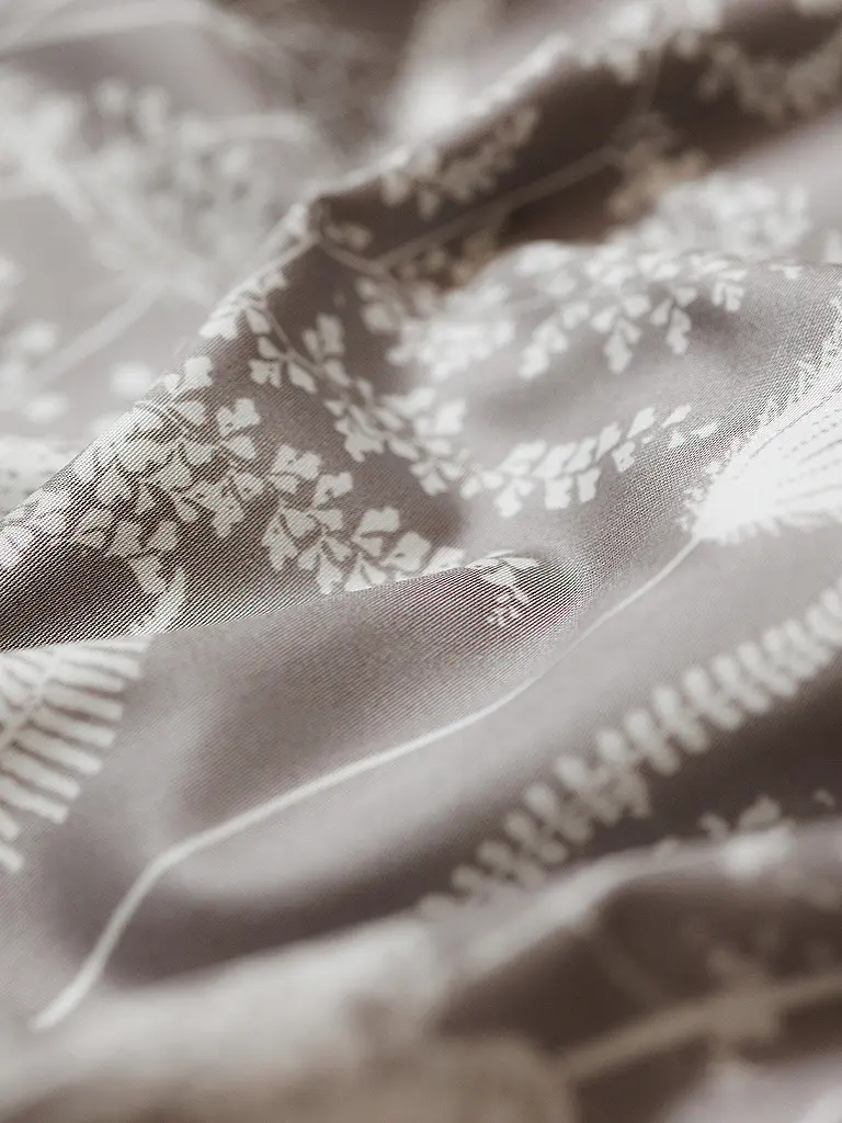 FLEURESSE | Ropa de cama de satén 70x90cm/140x200cm MODERN GARDEN B Taupe | 