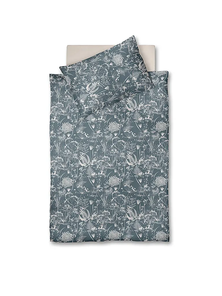FLEURESSE | Ropa de cama de satén 70x90cm/140x200cm MODERN GARDEN B Urban Blue | Azul oscuro