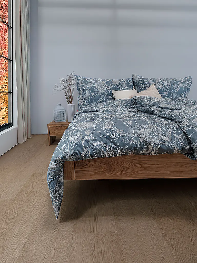 FLEURESSE | Ropa de cama de satén 70x90cm/140x200cm MODERN GARDEN B Urban Blue | Azul oscuro