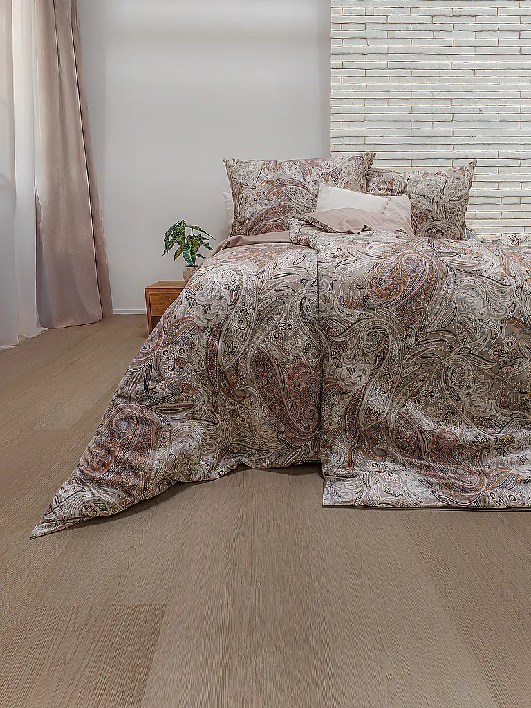 FLEURESSE | Ropa de cama de satén 70x90cm/140x200cm STOCKHOLM Taupe | Gris