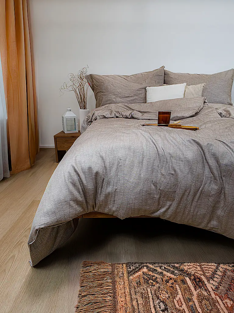 FLEURESSE | Ropa de cama de satén 70x90cm/140x220cm MODERN LIFE B Arena | Camel