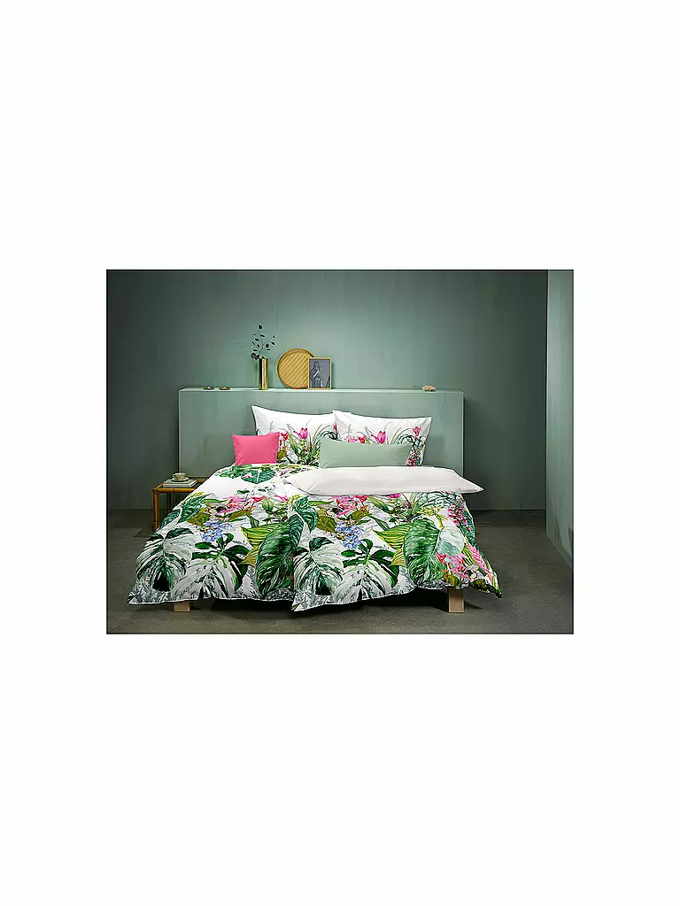 FLEURESSE | Ropa de cama de satén BED ART 70x90cm/140x200cm Aqua | Blanco