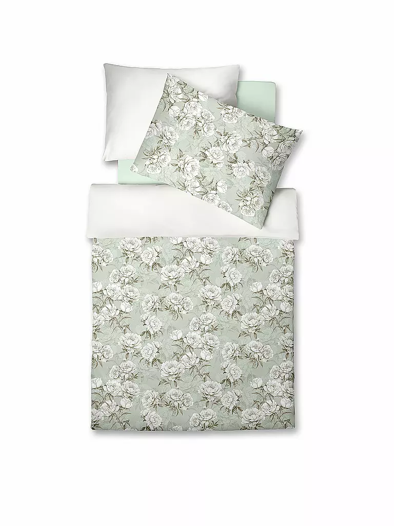 FLEURESSE | Ropa de cama de satén BED ART 70x90cm/140x200cm Honeydew | Verde claro