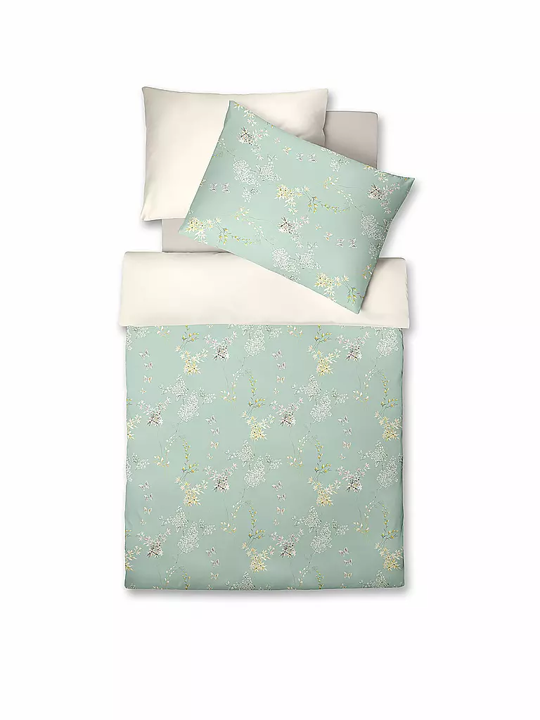 FLEURESSE | Ropa de cama de satén BED ART 70x90cm/140x200cm Honeydew | Menta