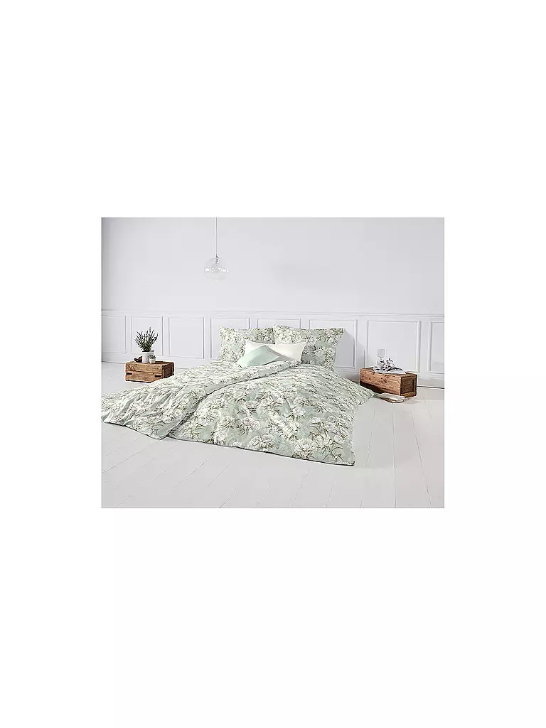 FLEURESSE | Ropa de cama de satén BED ART 70x90cm/140x200cm Honeydew | Verde claro