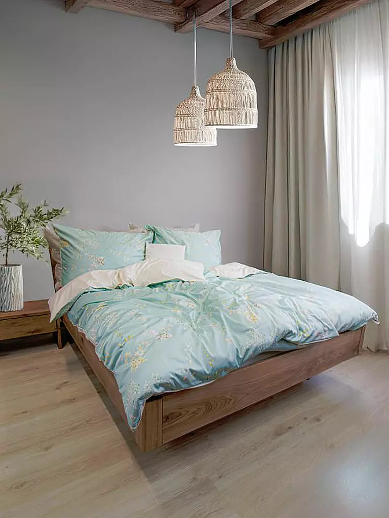 FLEURESSE | Ropa de cama de satén BED ART 70x90cm/140x200cm Honeydew | Menta