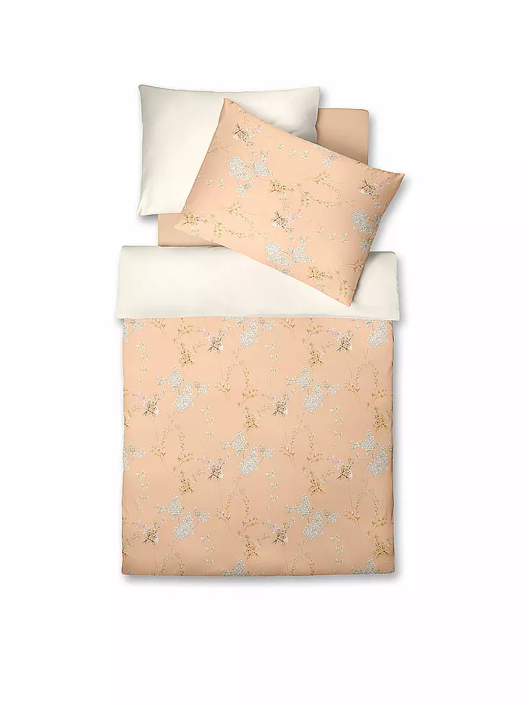 FLEURESSE | Ropa de cama de satén BED ART 70x90cm/140x200cm Melocotón | Naranja