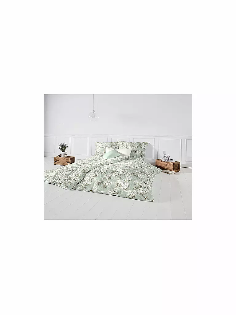 FLEURESSE | Ropa de cama de satén BED ART 70x90cm/140x220cm Honeydew | Verde claro
