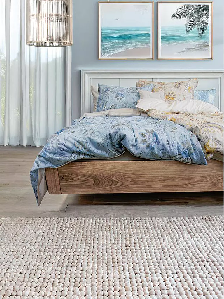 FLEURESSE | Ropa de cama de satén MIAMI 70x90cm/140x200cm Azul empolvado | 