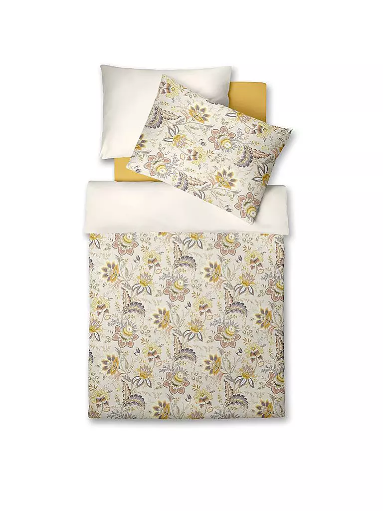 FLEURESSE | Ropa de cama de satén MIAMI 70x90cm/140x200cm Vainilla | Amarillo