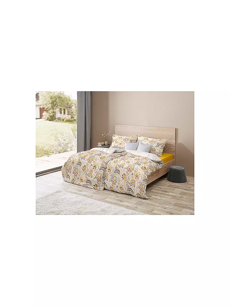 FLEURESSE | Ropa de cama de satén MIAMI 70x90cm/140x200cm Vainilla | Amarillo