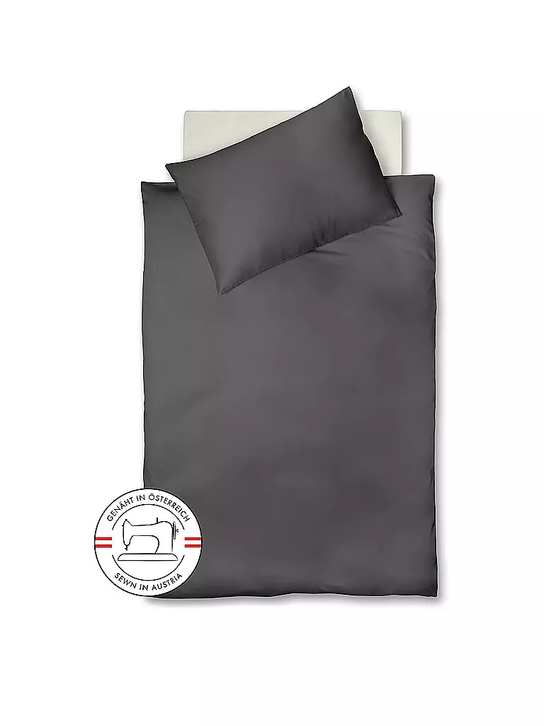 FLEURESSE | Ropa de cama de satén Royal Uni 140x220cm antracita | Gris