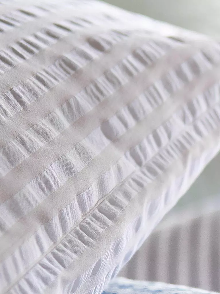 FLEURESSE | Ropa de cama Seersucker RIO 70x90cm/140x200cm Blanco | Blanco