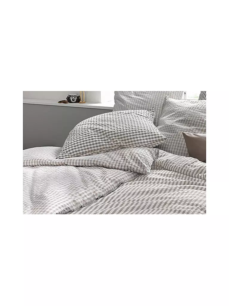 FLEURESSE | Ropa de cama Seersucker RIO 70x90cm/140x200cm Crema | Beige