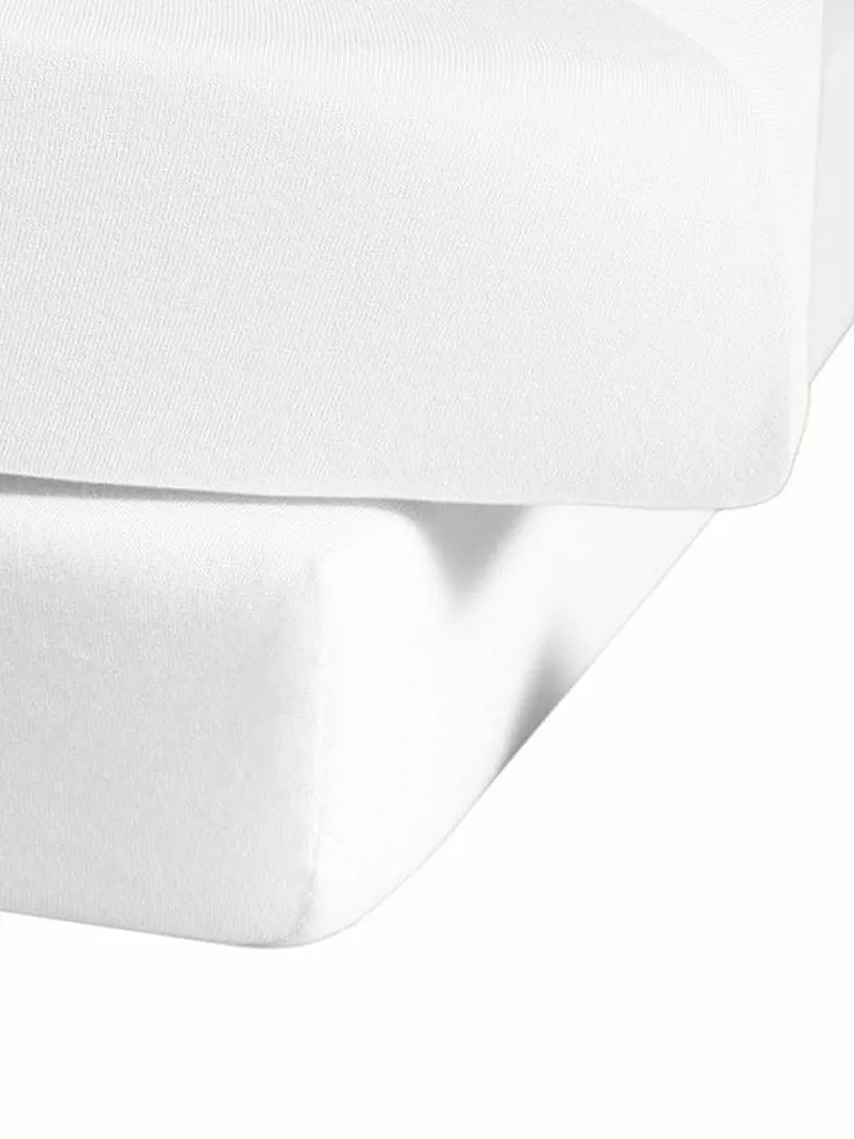 FLEURESSE | Sábana bajera ajustable de punto jersey 100x200cm (Blanco) | Blanco