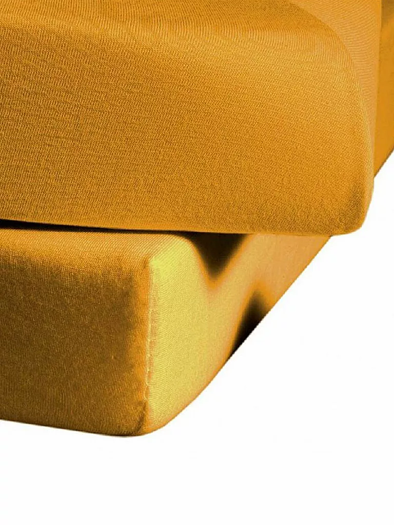 FLEURESSE | Sábana bajera ajustable de punto jersey 100x200cm (Sol) | Amarillo