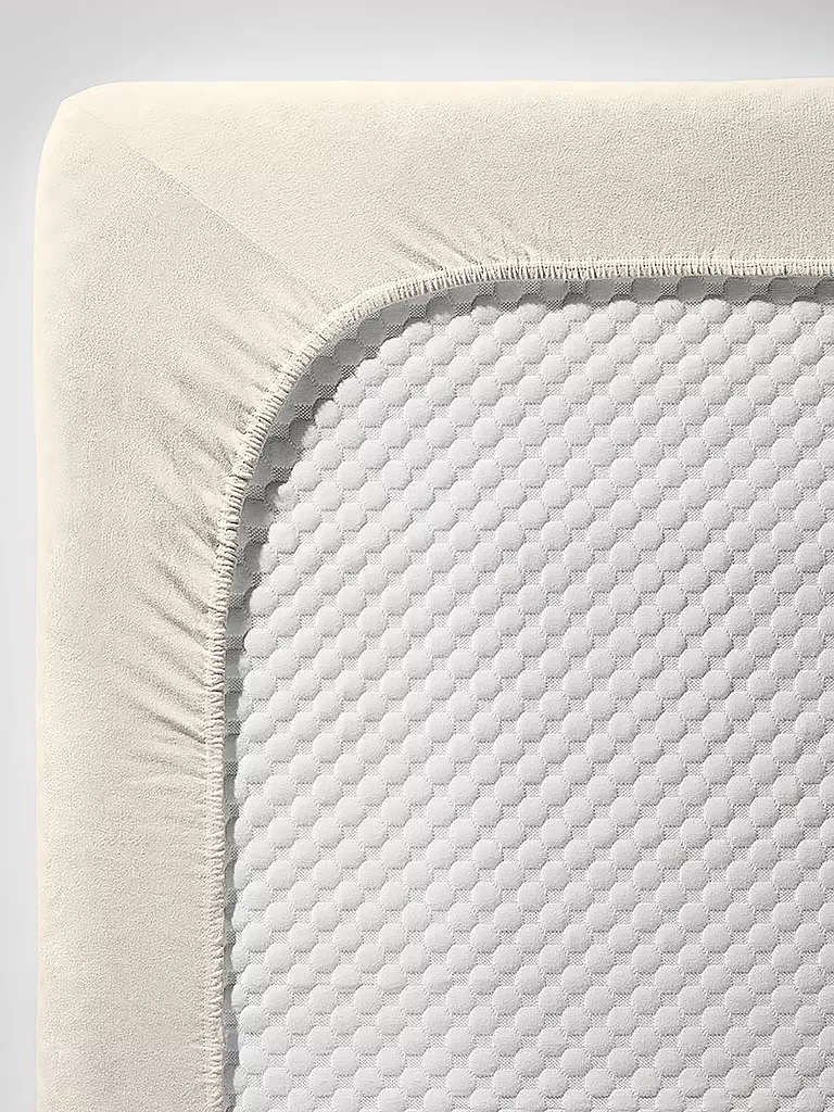 FLEURESSE | Sábana bajera ajustable de punto S-Jersey 130x200cm crema | 