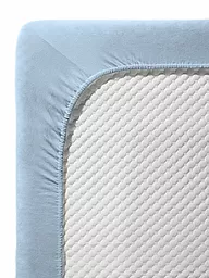 FLEURESSE | Sábana Bajera Ajustable de Satén Royal Uni 180x200cm Plata | Azul claro