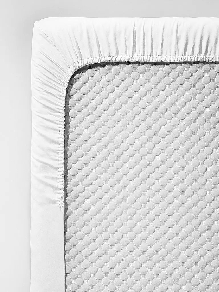 FLEURESSE | Sábana Bajera Ajustable de Satén Royal Uni 180x200cm Blanco | 