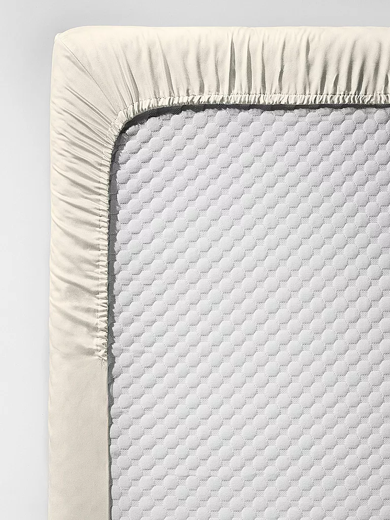 FLEURESSE | Sábana bajera ajustable de satén Royal Uni 180x200cm Crema | Crema