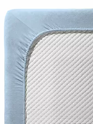 FLEURESSE | Sábana Bajera Ajustable de Satén Royal Uni 90x200cm Crema | Azul claro