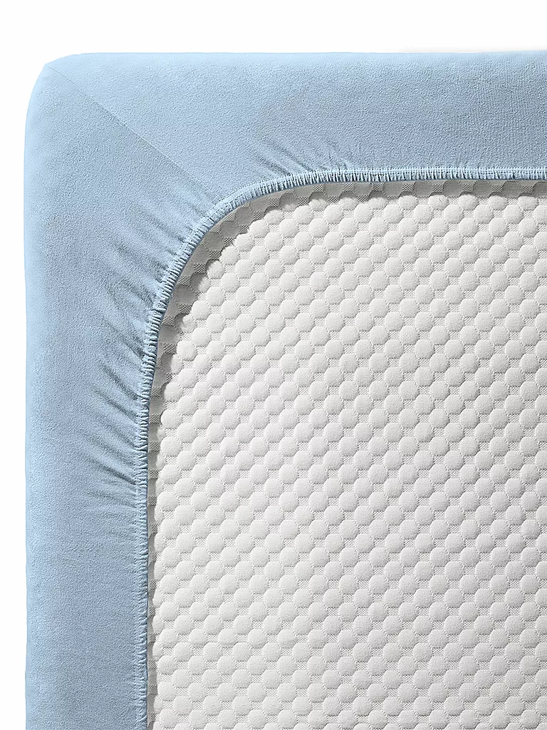 FLEURESSE | Sábana bajera ajustable de satén Royal Uni 90x200cm Azul claro | Azul claro