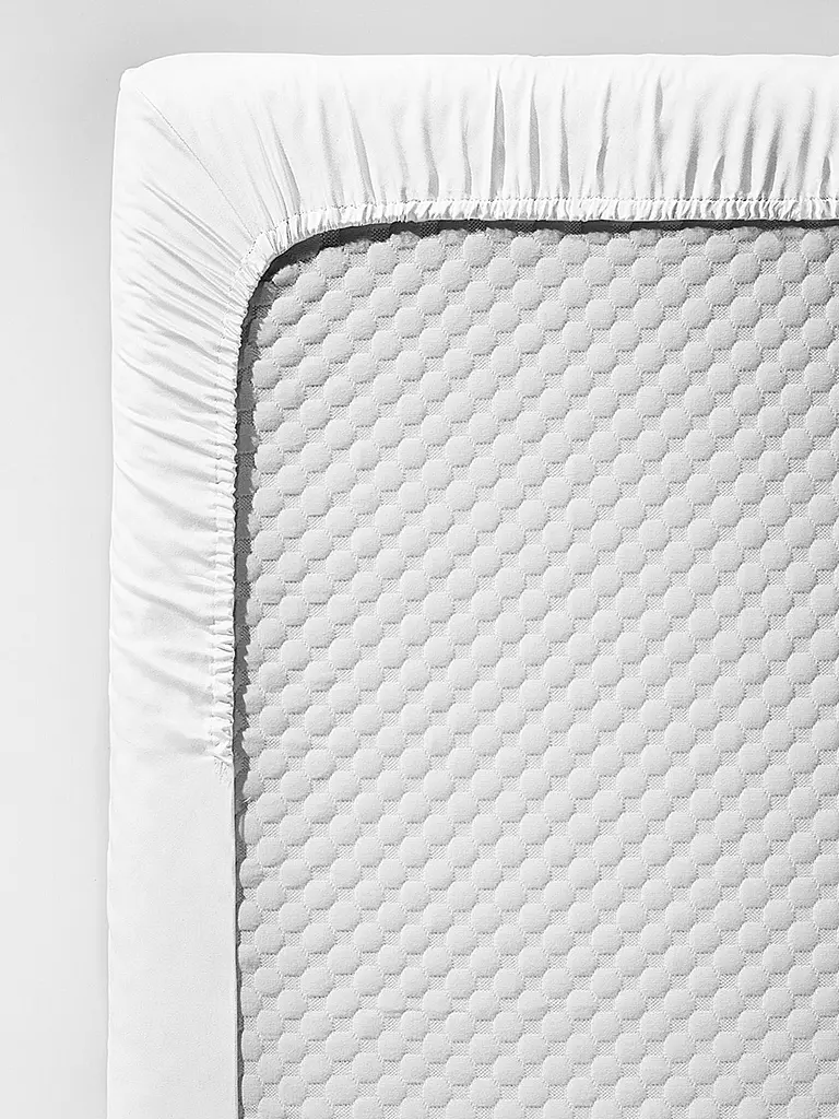 FLEURESSE | Sábana bajera ajustable de satén Royal Uni 90x200cm Blanco | 