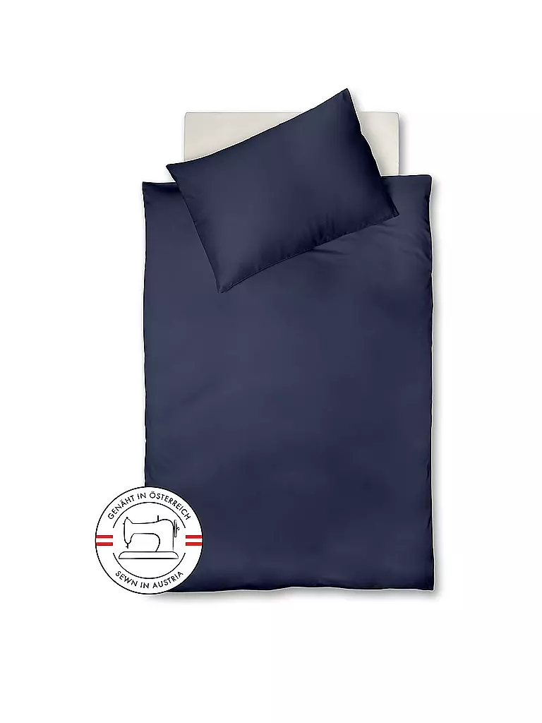 FLEURESSE | Satin Bettwäsche Royal Uni 140x220cm Nachtblau | Azul oscuro