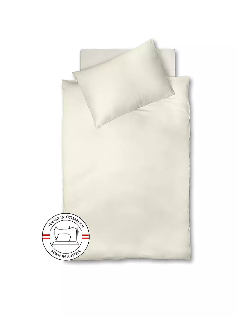 FLEURESSE | Satin Bettwäsche ROYAL Uni 70x90cm/140x200cm Crema | Crema