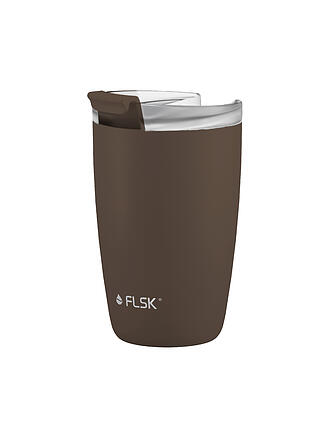 FLSK | Vaso térmico - Termo CUP Vaso para llevar café 0,35 l Acero inoxidable Chocolate