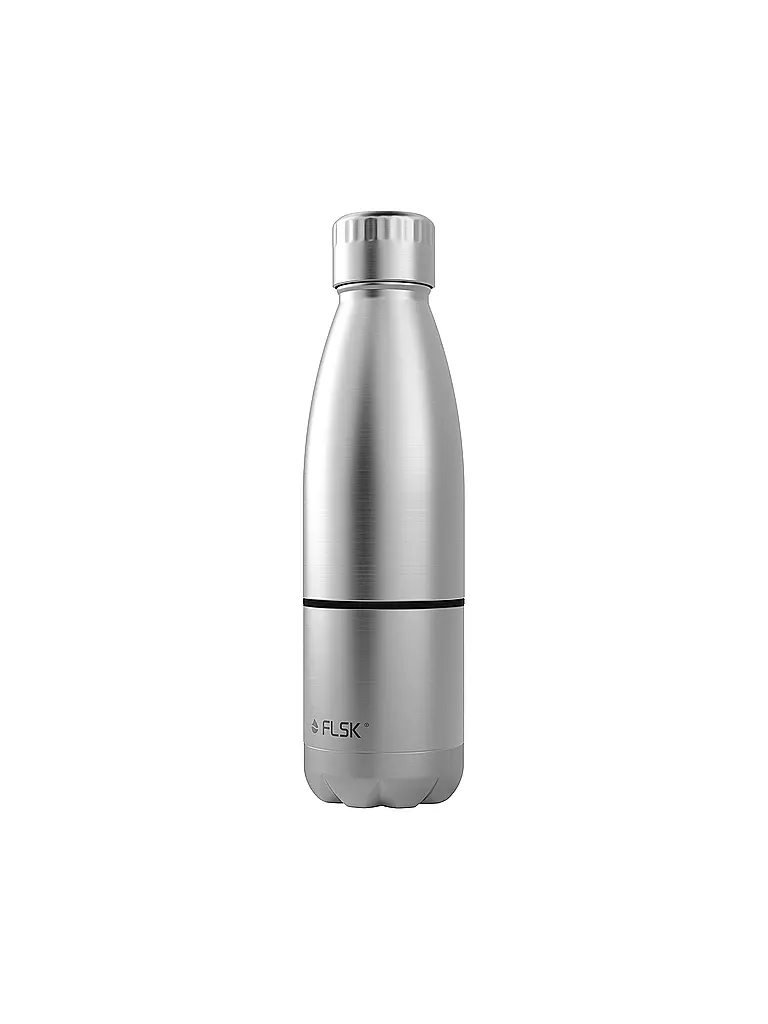 FLSK | Botella isotérmica - Botella de agua con vaso 0,7 l Stainless | Plata