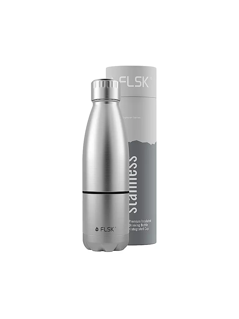 FLSK | Botella isotérmica - Botella de agua con vaso 0,7 l Stainless | 