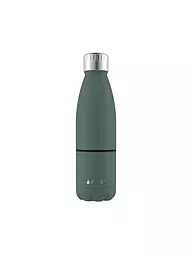 FLSK | Botella isotérmica - Botella de agua con vaso 0,7l Trail-Orange | Verde oscuro