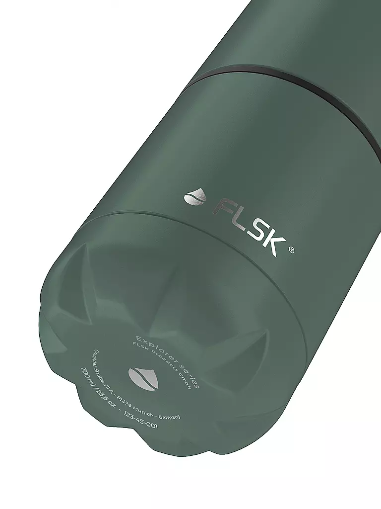 FLSK | Botella isotérmica - Botella de agua con vaso 0,7l Ridge-Green | 