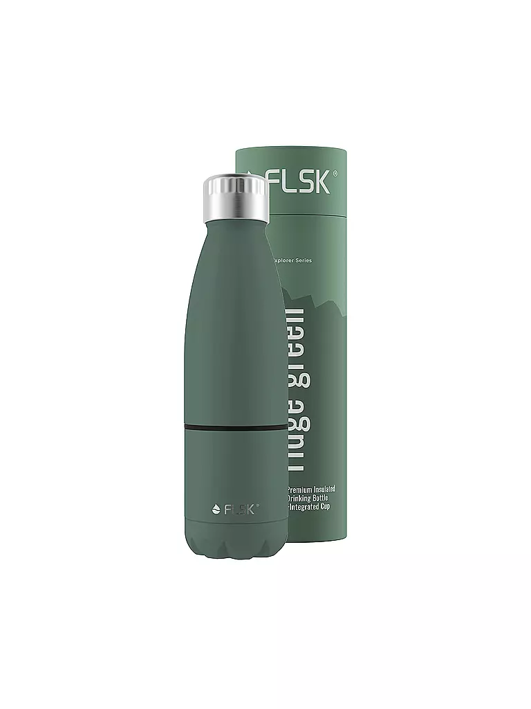 FLSK | Botella isotérmica - Botella de agua con vaso 0,7l Ridge-Green | 