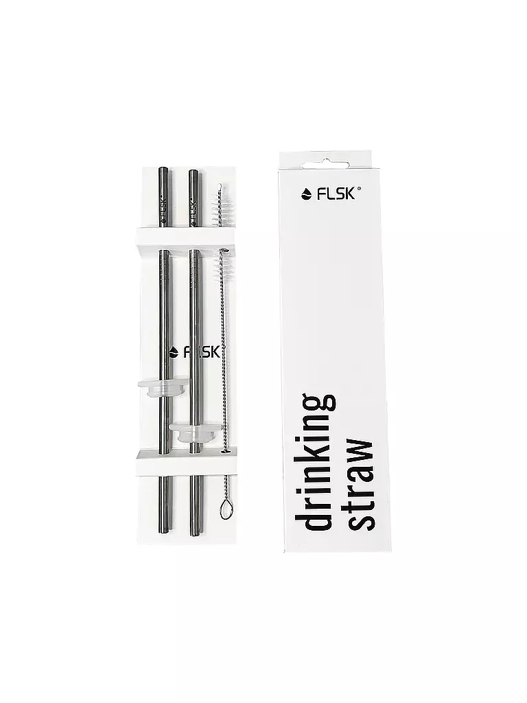 FLSK | Pajita con cepillo de limpieza, paquete de 2 unidades. Acero inoxidable | 