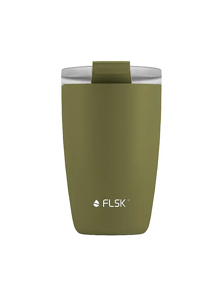 FLSK | Vaso térmico - Taza termo CUP para llevar café, 0,35 l, acero inoxidable, color oliva | Oliva