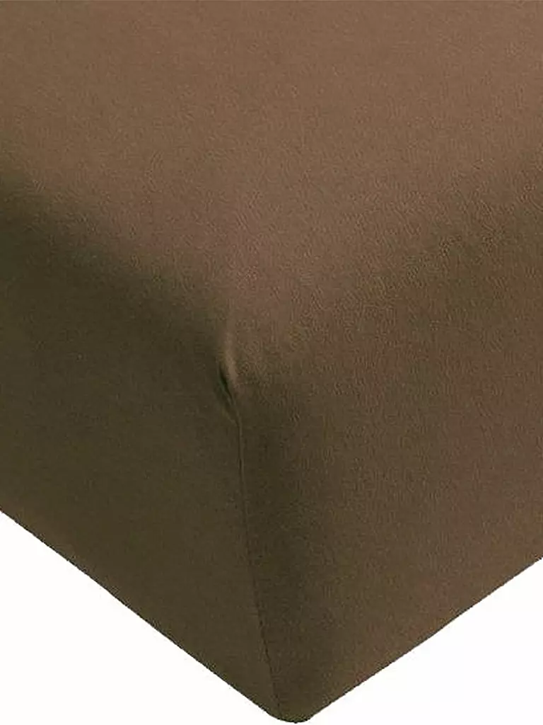 FORMESSE | Jersey-Spannleintuch "Bella Donna" 180/200 cm - 200/220 cm (Trüffel) | Marrón
