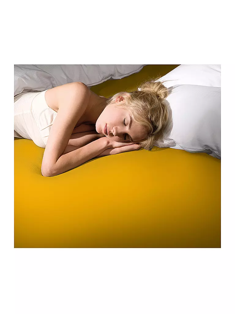 FORMESSE | Sábana bajera ajustable de punto BELLA DONNA 140/200 cm - 160/220 cm Curry | Amarillo