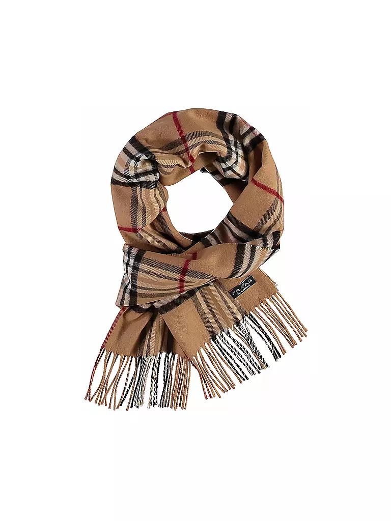 FRAAS | Bufanda
Produktname: Schal 
Marke: FRAAS
Farbe: camel
Kategorien: Mode,Damen

Material: Polyacryl / Acryl,Feinstrick
Musterung: Allover,Karo
Stil: Casual
Details: Fransen | Camel